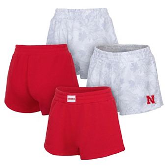 Women's ZooZatz Scarlet/Gray Nebraska Huskers Two-Pack Knockout Shorts Set
