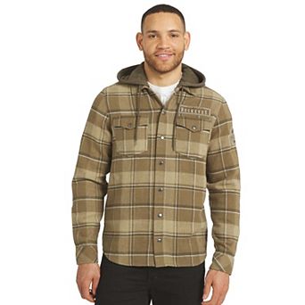 Men's Darius Rucker Collection by Fanatics Brown/Olive Ohio State Buckeyes Woven Hooded Full-Snap Shacket