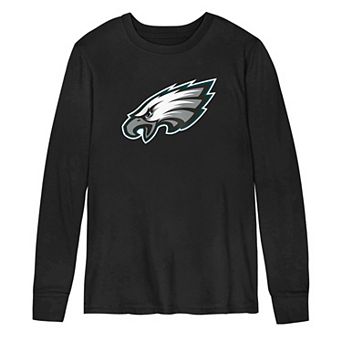 Preschool Outerstuff Black Philadelphia Eagles Primary Logo Long Sleeve T-Shirt