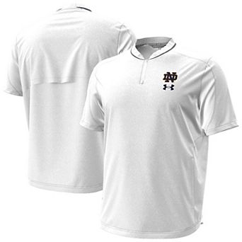 Men's Under Armour White Notre Dame Fighting Irish 2026 Sideline Motivate Woven Quarter-Zip Pullover