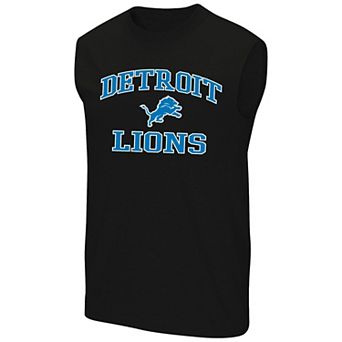 Men's Fanatics Black Detroit Lions Big & Tall Hart & Soul Muscle Tank Top