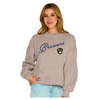 Women's Soft as a Grape Tan Milwaukee Brewers Snuggly Sweatshirt