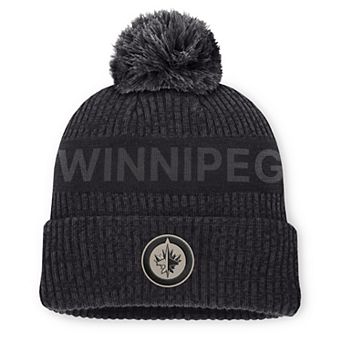 Men's Fanatics Charcoal Winnipeg Jets Road Phantom Cuffed Knit Hat with Pom