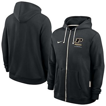Men's Nike Black Purdue Boilermakers 2026 Sideline Dri-FIT Full-Zip Hoodie