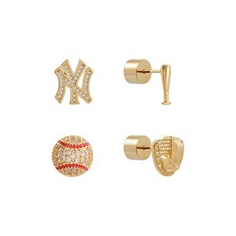 by Jill Martin New York Yankees Glam Day 4-Pack Post Back Earrings Set