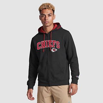 Men's Champion Black/Red Kansas City Chiefs Full-Zip Hoodie