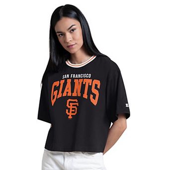 Women's Starter Black San Francisco Giants Ace Cropped T-Shirt