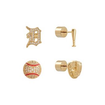 by Jill Martin Detroit Tigers Glam Day 4-Pack Post Back Earrings Set