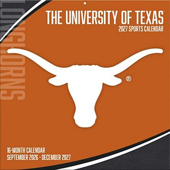 Texas Longhorns 2027 12 ۝ x 12 ۝ Team Wall Calendar