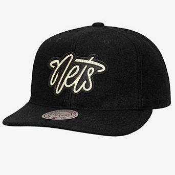 Men's Mitchell & Ness Black Brooklyn Nets Hardwood Classics Retro Roots Vintage Adjustable Hat
