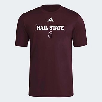 Men's adidas Maroon Mississippi State Bulldogs Locker Slogan Football Pre-Game T-Shirt