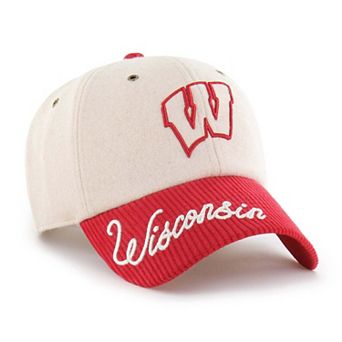 Women's '47 White/Red Wisconsin Badgers Rope Script Clean Up Adjustable Hat