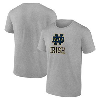 Men's Logo Athletic Heather Gray Notre Dame Fighting Irish Primary Logo T-Shirt