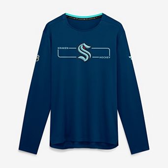 Men's Fanatics Deep Sea Blue Seattle Kraken Authentic Pro Rink Tech Long Sleeve T-Shirt
