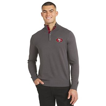 Men's J. Palmer Charcoal San Francisco 49ers Sideline Quarter-Snap Sweater