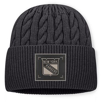 Men's Fanatics Charcoal New York Rangers Road Phantom Oversized Cuffed Knit Hat