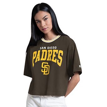 Women's Starter Brown San Diego Padres Ace Cropped T-Shirt