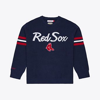 Men's Mitchell & Ness Navy Boston Red Sox Head Coach Sweater