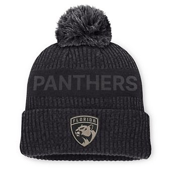 Men's Fanatics Charcoal Florida Panthers Road Phantom Cuffed Knit Hat with Pom