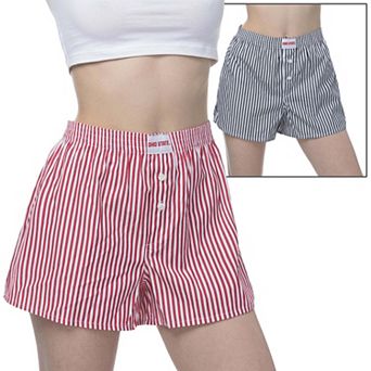 Women's ZooZatz Red/Black Ohio State Buckeyes Two-Pack Boxer Shorts Set