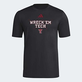 Men's adidas Black Texas Tech Red Raiders Locker Slogan Football Pre-Game T-Shirt