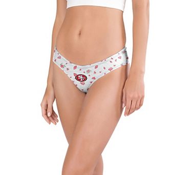 Women's Concepts Sport White/Red San Francisco 49ers Cora Allover Print Knit Thong