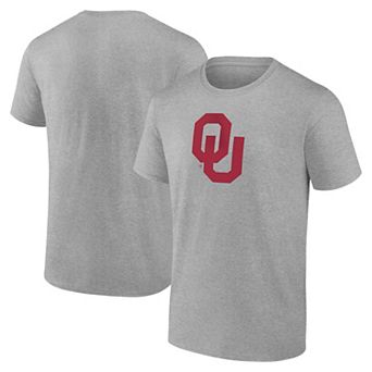 Men's Logo Athletic Heather Gray Oklahoma Sooners Primary Logo T-Shirt