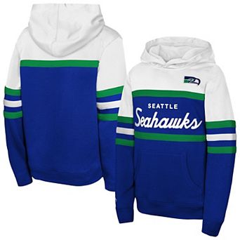 Youth Mitchell & Ness Royal Seattle Seahawks Throwback Head Coach Hoodie