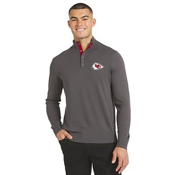 Men's J. Palmer Charcoal Kansas City Chiefs Sideline Quarter-Snap Sweater