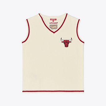 Women's Mitchell & Ness Cream Chicago Bulls Retro Roots Sweater Vest