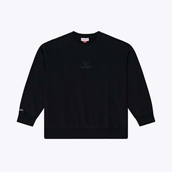 Men's Mitchell & Ness Black Houston Texans Core Essentials Micro Logo Fleece Sweatshirt
