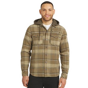 Men's Darius Rucker Collection by Fanatics Brown/Olive Detroit Tigers Woven Hooded Full-Snap Shacket