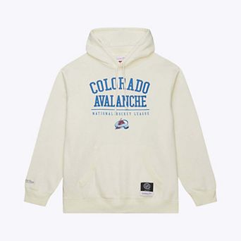 Men's Mitchell & Ness Cream Colorado Avalanche Walk-Off Logo Fleece Hoodie