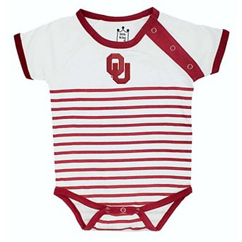 Newborn & Infant Little King Crimson/White Oklahoma Sooners Shoulder Snap Bodysuit