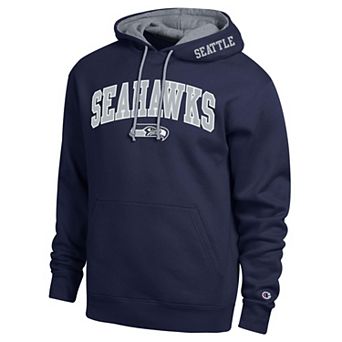 Men's Champion College Navy/Heather Gray Seattle Seahawks Contrast Hoodie