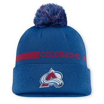 Women's Fanatics Blue Colorado Avalanche Authentic Pro Rink Cuffed Knit Hat with Pom