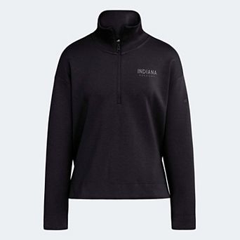 Women's adidas Black Indiana Hoosiers Soft Lux Quarter-Zip Top