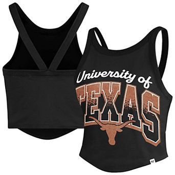 Women's '47 Black Texas Longhorns Shimmer Shadow Sporty Tank Top