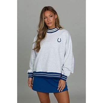 Women's Heather Gray Indianapolis Colts x Gold Hinge Mock Neck Sweatshirt