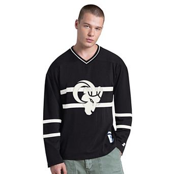Men's Starter Black/White Los Angeles Rams Lineup Long Sleeve T-Shirt