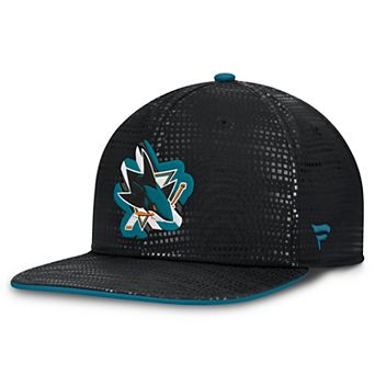 Men's Fanatics Black San Jose Sharks Authentic Pro Rink Square Visor Snapback Hat