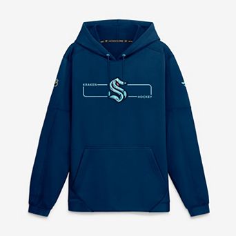 Men's Fanatics Deep Sea Blue Seattle Kraken Authentic Pro Rink Fleece Pullover Hoodie