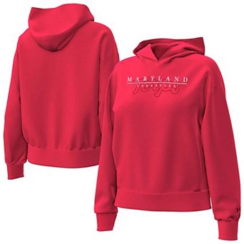 Women's Under Armour Red Maryland Terrapins Icon Fleece Hoodie