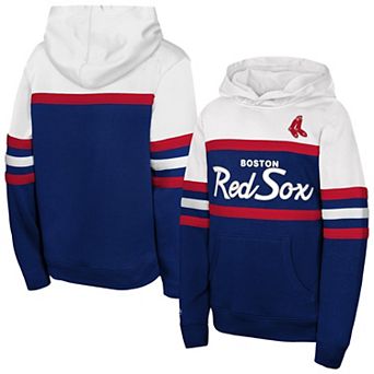 Youth Mitchell & Ness Navy Boston Red Sox Throwback Head Coach Hoodie