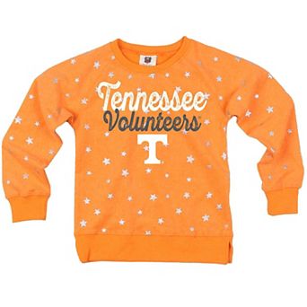 Girls Youth Wes & Willy Tennessee Orange Tennessee Volunteers Shimmer Star Reverse Fleece Sweatshirt