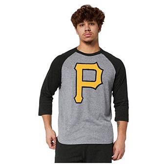 Men's Homage Gray Pittsburgh Pirates Raglan Tri-Blend 3/4-Sleeve T-Shirt