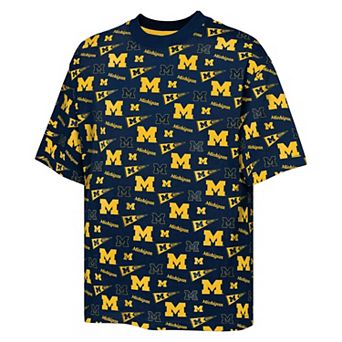 Youth Outerstuff Navy Michigan Wolverines Scramble All Over Print T-Shirt