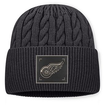 Men's Fanatics Charcoal Detroit Red Wings Road Phantom Oversized Cuffed Knit Hat