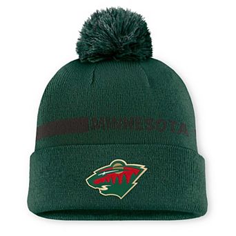 Women's Fanatics Green Minnesota Wild Authentic Pro Rink Cuffed Knit Hat with Pom
