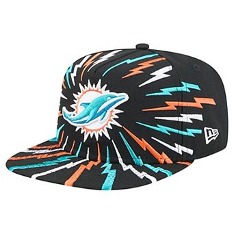 Men's New Era Black Miami Dolphins Bolt A-Frame 9FIFTY Snapback Hat